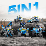 Mibido Robot Building Kit with Remote Control STEM Gifts for Kids Boys Ages 8-14, Technic Coding Robotic Toys for Teen‘s Birthday, Build 5in1 Models with 488 Pieces Mibido