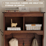 Maupvit Farmhouse Narrow Coat Rack with Shoe Storage, 6 Shoe Cubbies & 5 Coat Hooks, Entryway Furniture with Hall Tree, Ideal for hallways, Living Rooms and Mudrooms Maupvit