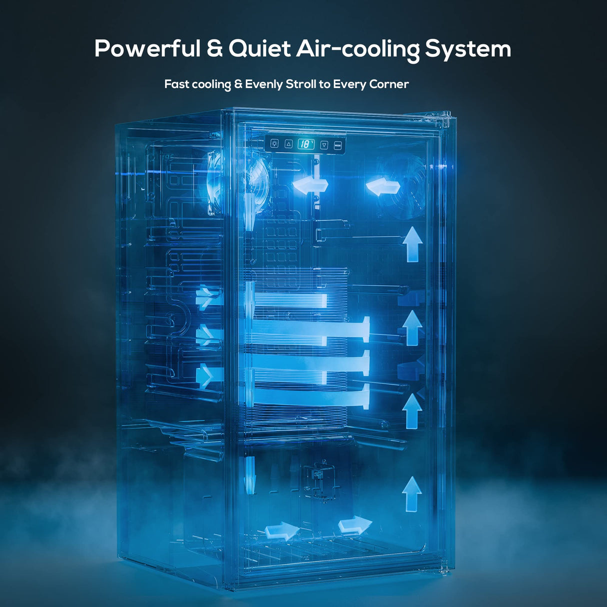 Manastin Beverage Refrigerator Cooler-120 Cans Freestanding Mini Fridge Cooler with Glass Door, Adjustable Shelves & Digital Temperature Display for Soda, Wine or Beer (Black, 3.2 Cu.Ft) Manastin