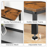 HOOBRO 29.5" Narrow Console Table, 3-Tier Entryway Table, Thin Sofa Table with Shelves, Side Table, Display Table, for Hallway, Entrance, Living Room, Bedroom, Rustic Brown and Black BF73XG01 HOOBRO