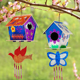 Kids Crafts for Ages 6-14, 2 Pack Montessori Bird House/Foil/Wind Chime/Stickers, Genius Designer DIY Birdhouse Wooden Art Set, Idea Birthday for Girl Boy Children 6 7 8 9 10 Year Old Jamboa