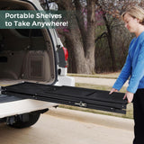 DEANIC 4 Tier Foldable Storage Shelves with Wheels, Large Capacity Shelving Unit, Freestanding Metal Wire Shelf Rack, No Assembly Organizer Rack for Garage Kitchen, Basement, Pantry(Black Pack of 2) DEANIC