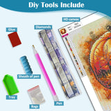Pumpkin Leaf Tree Diamond Art Kits for Adults, 5D Autumn Diamond Painting Kits for Adults Beginners, DIY Full Round Drill Diamond Dot Painting Gem Art Kits for Adult, Home Wall Decor 13.8x13.8 Inch VCLKDIY
