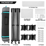 COBIZI 10x20 Heavy Duty Pop up Canopy Tent with 6 sidewalls Easy Up Commercial Outdoor Wedding Party Tents for Parties All Season Wind & Waterproof Gazebo Roller Bag,White(Frame Thickened) COBIZI