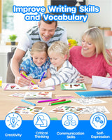 D-FantiX My Storybook Art Kit, Creative Writing & Drawing Activity Set for Boys & Girls, Hardcover Comic Book Making Kit with Stickers, DIY Arts and Crafts Supplies Gifts for Kids Ages 5, 6, 7, 8-12 D-FantiX