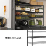 IZEUK Garage Shelving Wide Storage Shelves 5 Tier Metal Shelves 4000 LBS Heavy Duty Adjustable Utility Shelf Rack Black 23.6" D x 53.1" W x 73.6" H IZEUK