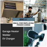 Iron Forge Cable NEMA 6-50 EV Replacement Extension Cord 4 ft with Open End, 50 Amp Power Cord with Eyelet 3 Wire 6/3 Gauge Cord - STW 250V for Level 2 EV Charger & Welder UL Certified IRON FORGE CABLE