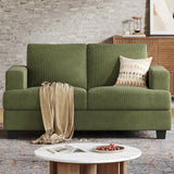 COPIAE 63 Inch Sofa with Extra Deep Seats Oversize, Corduroy Fabric 2 Seater Sofa for Living Room,Modern Couch and Loveseat, Comfy Armrests and Seats and Backrests, Easy Installation, Green COPIAE