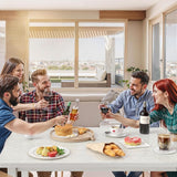 Peatuk 7-Piece Solid Wood Dining Table Set with 6 Upholstered Chairs - Easy Assembly Modern Design for Kitchen & Small Spaces, Durable Wooden Table and Chairs for Dining Room, Kitchen, Light Grey Peatuk