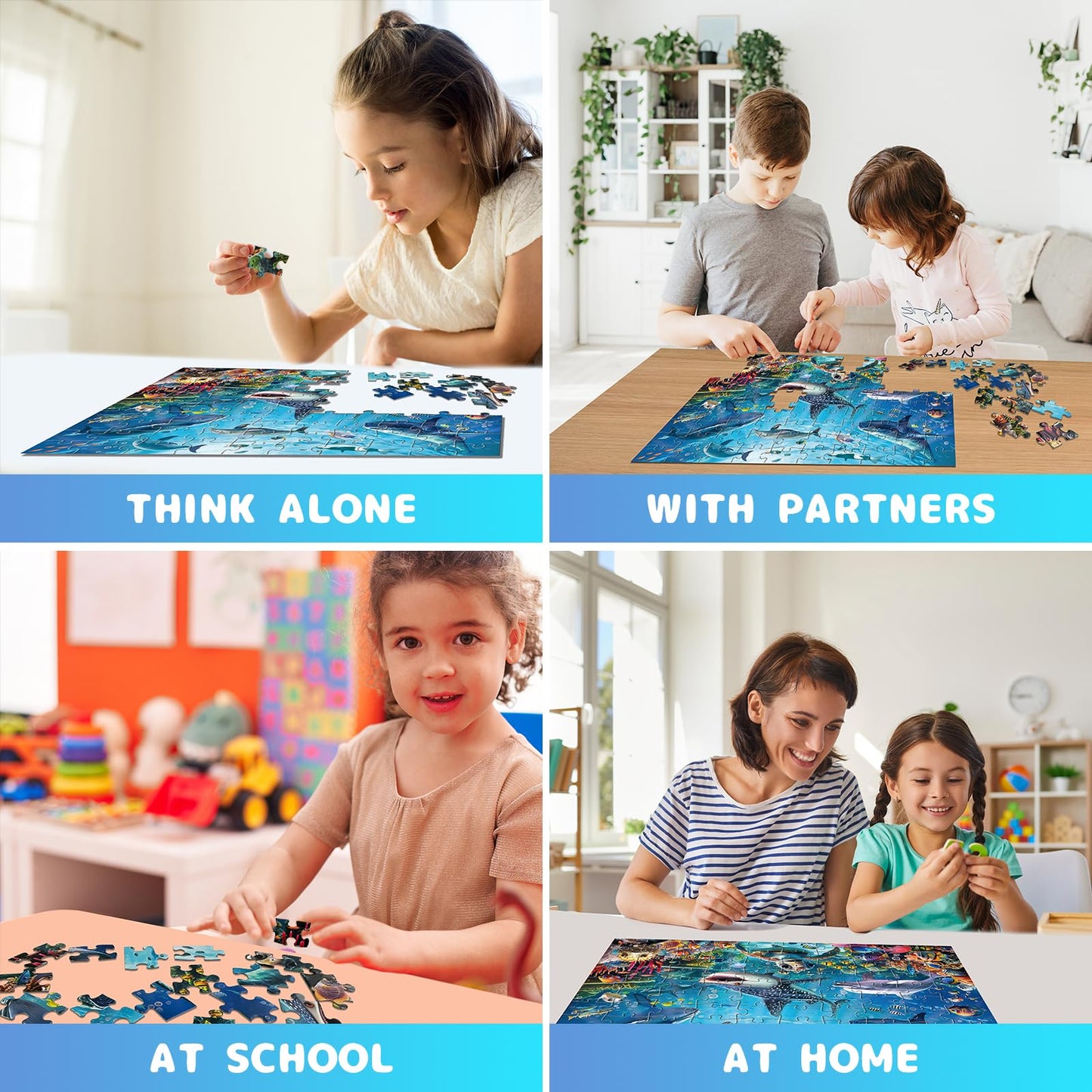 JOYZEXY Puzzles for Kids Ages 4-6 6-8 8-10, Underwater World Ocean Puzzles 100 Pieces for Kids Learning Educational Puzzle Toys for Boys and Girls