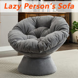 Nahenduo Modern Oversized Chenille Papasan Chair, 360° Swivel Chair with Thick Cushion, Comfortable Lounge Accent Chair for Living Room, Bedroom, Reading Nook (Dark Grey) Nahenduo