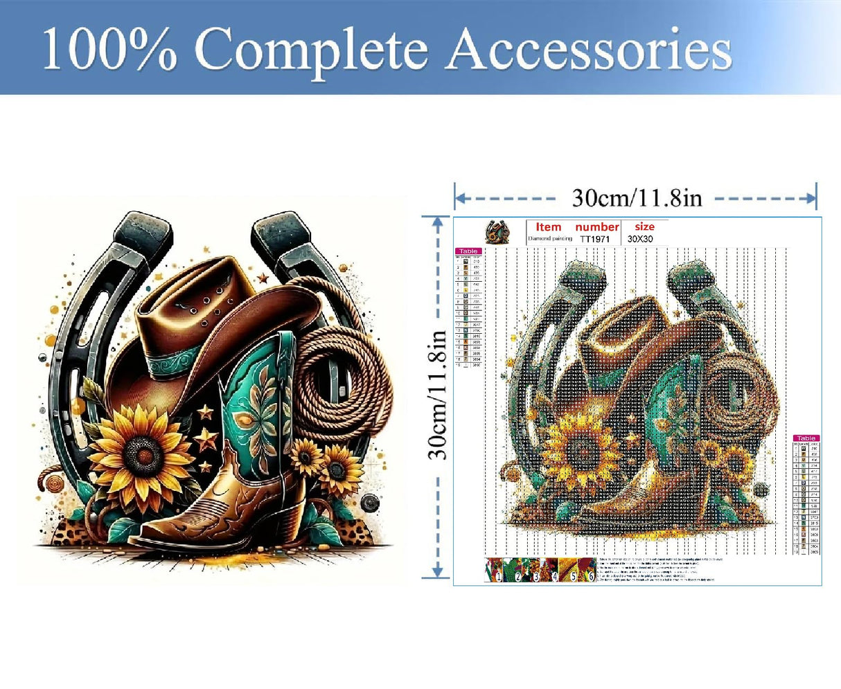 JFYHAB Diamond Painting Kits for Adults, Cowboy 5D Diamond Art Kits for Beginner DIY Full Drill Diamond Dots Crystal Craft Kits for Home Wall Decor Gifts 11.8x11.8 inch JFYHAB