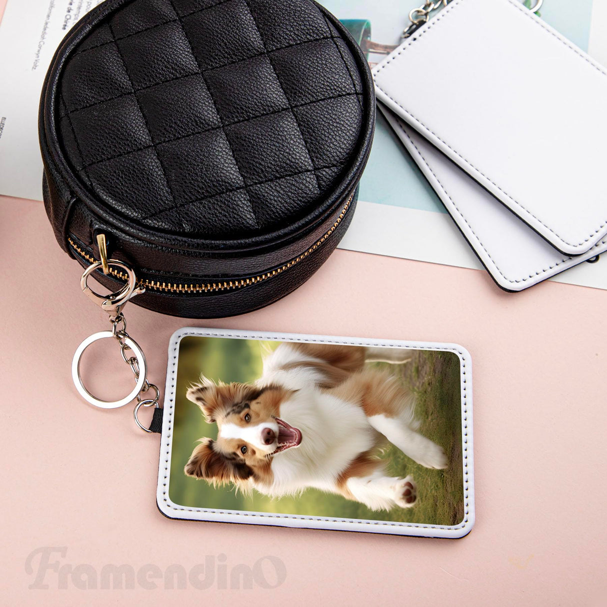 Framendino, 12 Pack Sublimation Work Card Holder Leather Blank Badge Holders Rectangle ID Card Holders DIY Crafts Framendino