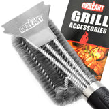GRILLART Grill Brush and Scraper BBQ Brush for Grill, Safe 18" Stainless Steel Woven Wire 3 in 1 Bristles Grill Cleaning Brush, BR-4516 GRILLART