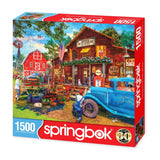 Springbok Country Supply Store 1500 Piece Jigsaw Puzzle for Adults- Challenging Nostalgia Image of Country Store and Farmers Market by Artist Dominic Davison Springbok