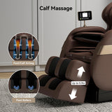 Real Relax 2025 Full Body Massage Chair of Dual-core S Track,Shiatsu Massage Recliner of Zero Gravity with APP and LCD Control,Lower Back and Calf Heating,Bluetooth,Home or Office Use,Brown Real Relax