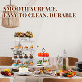 Roowest Wood Cake Stands Set of 6 Wood Dessert Tower Dessert Trays Desert Stands Cupcake Stand Rustic Wood 3 Tier Cupcake Serving Stands with Dessert Trays Farmhouse Wood for Tea Party (Vintage Brown) Roowest