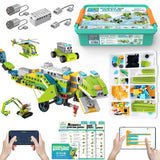 Coding Robot Kit for Kids Ages 6+, 200+ in 1 APP Control Dinosaur Robot Toy, Educational Scratch Program Robotic Kit with 47 Video Courses,Birthday Children's Day Gift for Boys Girls(600 Blocks) makerzoid