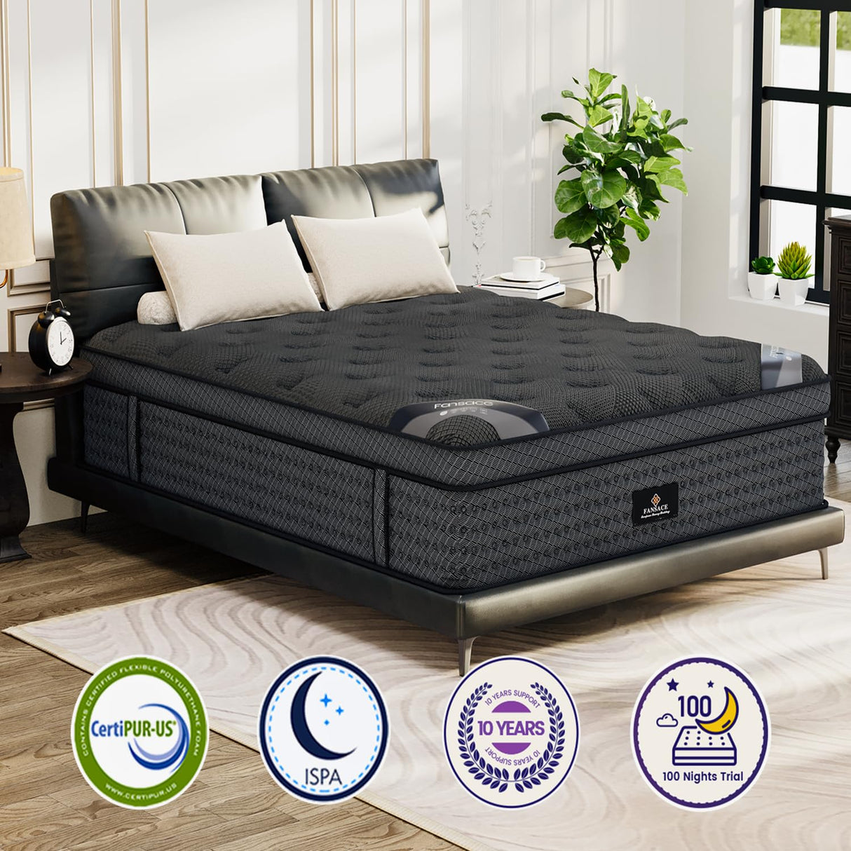 California King Mattress, 14 Inch Deluxe Hybrid Cal King Mattress in a Box, Medium Firm Mattresses With Gel Memory Foam & Pocket Spring, Pressure Relief, Cooling, Extra Edge Support [Upgraded Support] FANSACE