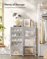 SONGMICS Shoe Rack Organizer, 6-Tier Shoe Storage Cabinet for Closet and Entryway, Holds 24 Pairs of Shoes, Adjustable, White ULPC033W01 SONGMICS