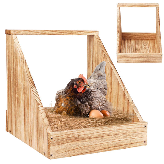 Yrangee Chicken Nesting Box,2 Packs Single Compartment Wood Nesting Boxes for Chicken, Chicken Coop Accessories,Big Duty Laying Nest Box for Chicken and Poultry