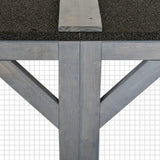 PawHut Outdoor Cat House, Catio Wooden Feral Cat Shelter, Cat Cage with Platforms, Large Enter Door, Weather Protection Asphalt Roof, 71" L, Gray PawHut