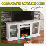 WLIVE Fireplace TV Stand for 65" TV, Entertainment Center with 18 Inch Electric Fireplace, TV Console with Open Shelves for Living Room and Bedroom, White WLIVE