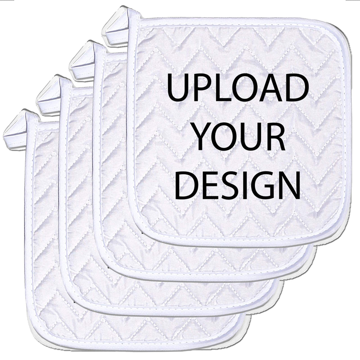 COLORCOMMALL Personalized Custom Pot Holder – 4 Pack 8X8 Inch Kitchen Oven Hot Pads Potholder Coaster Heat Resistant Cooking Baking with Hanging Loop Customized Photo Design Text Picture Gift COLORCOMMALL