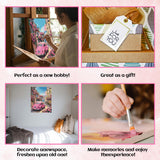 NPCSWXQ Paint by Numbers Kit for Adults Beginners, Sunset Pink Roses Pink Car Decoration Oil Acrylic Painting Crafts Number Artist Paint Kit for Home Wall Bedroom Study or Office Decor Gift 16x20Inch NPCSWXQ