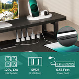 YITAHOME Electric Standing Desk with Drawer, 55" Standing Desk Adjustable Height Sit Stand Up Desk with Power Outlets & LED Lights, Home Office Desk with Memory Preset, Black YITAHOME