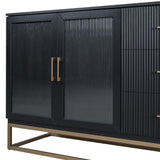 Queen Size Murphy Bed with Frosted Glass Doors,Fake Drawers and Metal Legs,for Small Spaces Apartments Studio Guest Room Use (Black#b, Queen) Brabrety