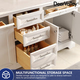 Deer Valley 72'' Bathroom Vanity with Double Sink Top, Pre-Assembled Modern Wood Bathroom Cabinet Sink Combo with Backsplash, Soft Closing Doors, Multifunctional Storage Space Vanity (White) Deer Valley