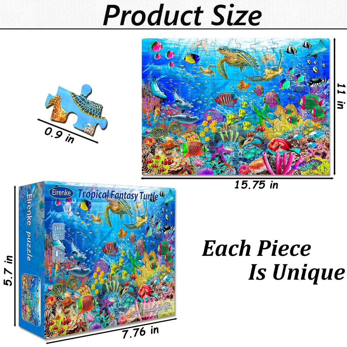 Puzzles for Kids Ages 4-8 Year Old - Underwater World, 100 Piece Jigsaw Puzzle for Kids 4-6-8 Year Old Learning Educational Puzzle Toys Gifts Toddler Puzzles Ages 4-8 for Boys and Girls Eirenke