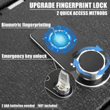 WASAI Center Console Gun Safe - Console Gun Vault Compatible with Ford Explorer 2020-2025, High Security Armrest Lock Box with Fingerprint Lock with Key WASAI