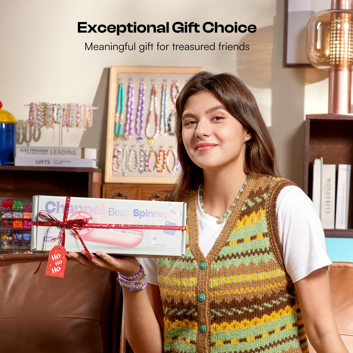 Caydo Bead Spinner with Bead Board, G1 Electric Channel Bracelet Jewelry Spinner Kit for Bracelets Designing and Making, Suitable for Pony Beads, Seed Beads, Round Glass Beads Caydo