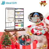 Vtopmart Jewelry Holder Organizer Stand Tree for Earring Necklace Ring Bracelets Display and Storage, with 90 Holes, 12 Hooks, Black+ Walnut Vtopmart