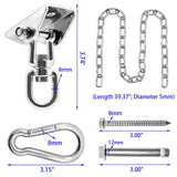 Gelury Hammock Hanging Kit with Swing Chain, 1000lbs Capacity Hanging Hooks Heavy Duty 360° Swivel for Yoga, Chair, Tree, Indoor & Outdoor Gym Gelury