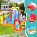 Whubefy Extra Large Inflatable Water Slide, 18X14 Ft Bounce House for 5-12, 840D+420D Oxford Fabric, Long Slide/Splash Pool/680W Blower/10 Accessories, Suitable for 10 Kids, Backyard Summer Fun Whubefy