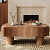 Coffee Table with Storage, 44 inch Solid Wood Coffee Table,Rustic Center Table with Hidden Storage Compartmen Mid Century Modern Tables for Living Room Home Apartment （Walnut Rophefx