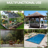 Windscreensupplyco 60-70% 10 FT X 20 FT Mesh Tarp/Shade Cloth 9-Needle Knitted Heavy Duty Black with Grommets for Green House, Garden, pergola, Pools, Dump Truck WindscreenSupplyCo