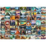 PICKFORU National Parks Puzzles for Adults 1000 Pieces and up, National Parks Stickers Puzzle Collects Yellowstone Yosemite Zion Glacier, National Park Poster Jigsaw Puzzles as Home Decor PICKFORU