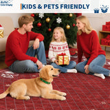 Christmas Area Rug 5x7 for Bedroom Living Room Non Slip Large Dining Room Holiday Decor Throw Carpet Washable Rugs Xmas Decoration Bordered Area Rugs Bordered Carpet for Nursery Kitchen, Red GarveeHome