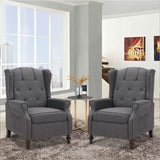 Consofa Wingback Recliner Chair with Massage and Heat, Tufted Fabric Push Back Recliner Chair for Living Room, Vintage Wingback Chair with Remote Control, Padded Cushion, Backrest, Wooden Legs Consofa