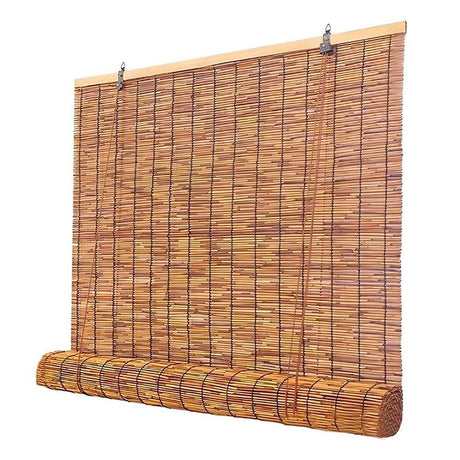 Outdoor Bamboo Shades for Patio 20" 22" 32" 36" 42" 54" 60" 65" 70" 72" 76" Bamboo Blinds Cordless Waterproof Bamboo Roller Shades Customized Size Roll Up Blinds for Indoor/Outdoor Porch Privacy Fumigatrix