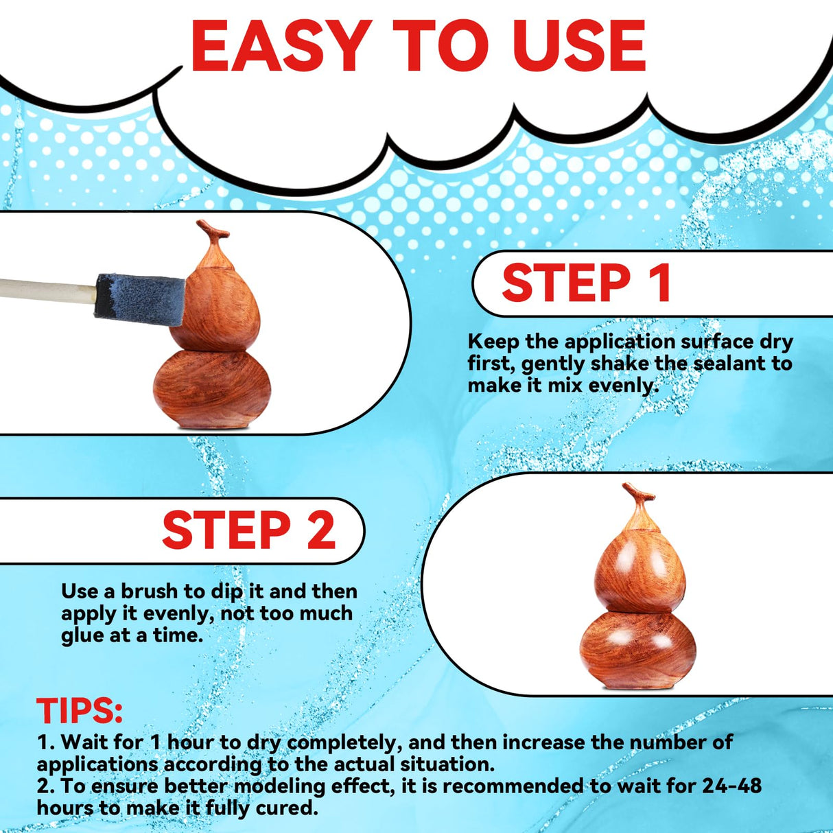 8 OZ Gloss Sealer, Glue & Finish, Air Dry Clay Glaze, Clear Decoupage Glue, Waterbase Clay Varnish for DIY Crafts, Wood, Paper, Art Projects, Craft, Painting, Puzzle,Ceramics,Magic Sealant 250 ML Bondtech