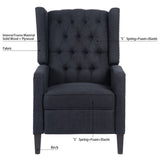 Push Back Recliner Chair,Easy Chairs for Small Spaces,Comfy Armchair,Reading Recliner Chairs for Adults,Living Room Accent Chair, Wingback and Rivets Design for Modern Recliner Chair(Black) NITYASUNDARA