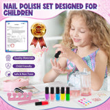 EULRGAUS Kids Nail Polish Set for Girls, 14PCS Nail Art Kit with Nail Dryer, Non Toxic Nail Polish kit and Fake Nails for Kids, Girl Toys Age 6-8, Halloween Christmas Birthday Gifts for Girls 8-12 EULRGAUS