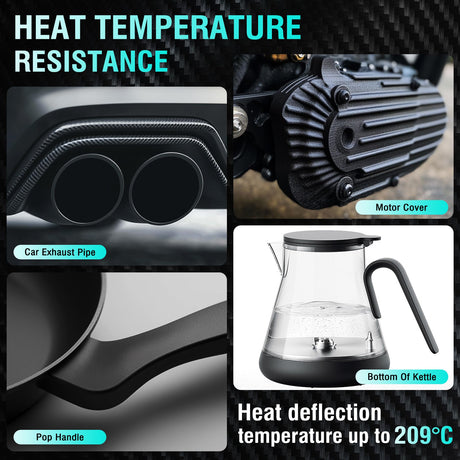 SUNLU 1KG PA6-CF 3D Filament 1.75mm, Heat Deflection Temperature up to 209°C, Made of 80% PA Nylon and 20% Carbon Fibers, Stiff & Strong & Heat Resistant, for Industrial Parts, Frosted Texture, Black SUNLU