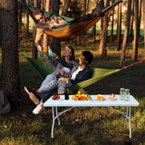 SculPong Folding Table Camping Table Multi-Purpose Picnic Table Outdoor Indoor Casual Party Table 6FT SculPong