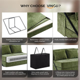 VINGLI Futon Sofa Bed Sleeper Sofa Chair Bed Floor Sofa Twin Small Couch Folding Mattress Couches for Living Room Floor Chair Freestanding RV Futon Couch for Indoor and Outdoor (Olive Green) VINGLI